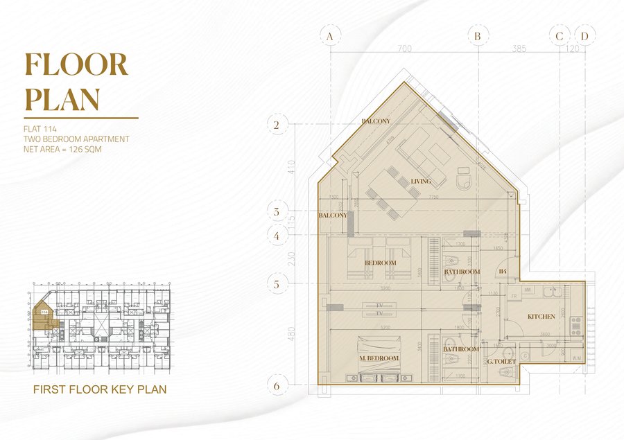 Floor plan of Flat 114