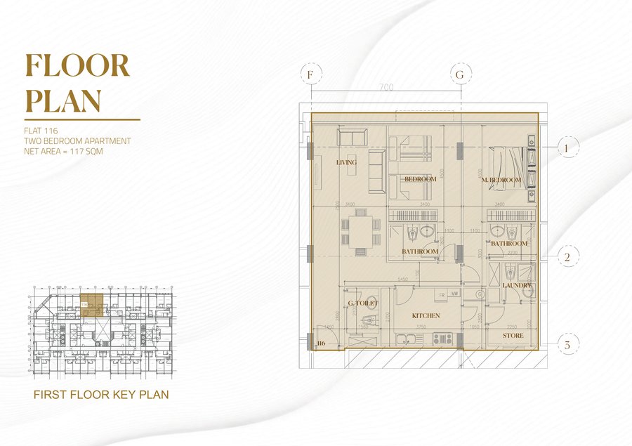 Floor plan of Flat 116