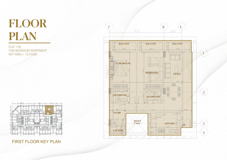 Floor plan of Flat 118