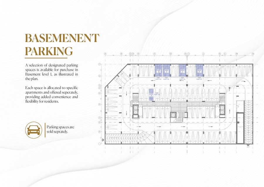 Floor plan of Basement parking